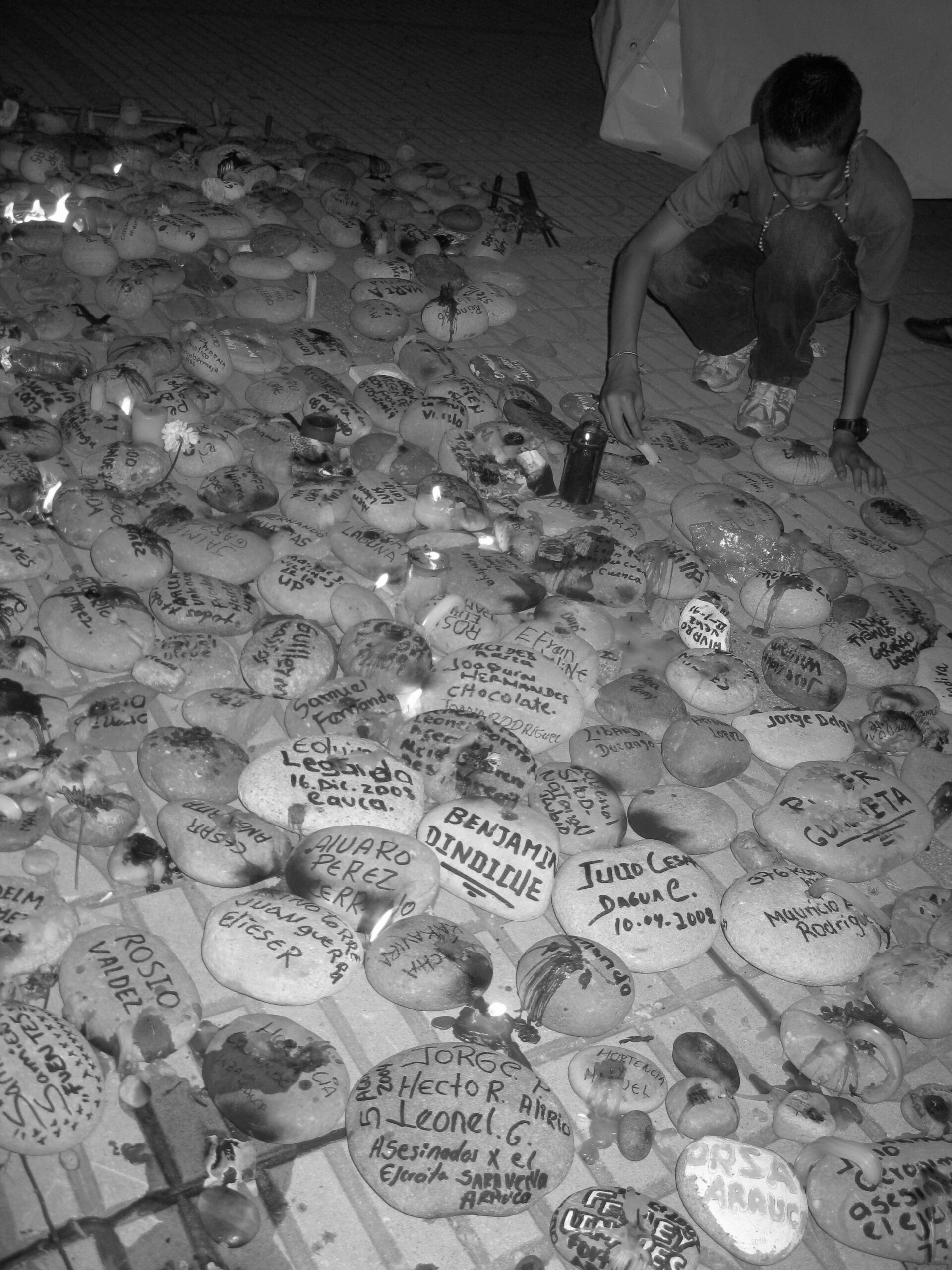 Candles and stones in Colombia