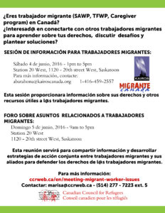 Spanish Migrant Workers Info Session Poster