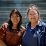 Ana Guadalupe from Guatemala and Alma Brooks from New Brunwick outside the UN buildings in NYC – Allan Lissner
