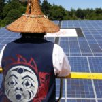 Chief viewing the solar installation. Photo by Shannon Halliday.