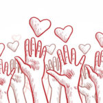volunteer with hands