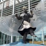 A life-sized bronze monument honouring missing and murdered indigenous women and girls near the main entrance of Saskatoon police headquarters. Created by artist Lionel Peyachew, the sculpture depicts Red Star Woman, a fancy dancer with her shawl as wings
