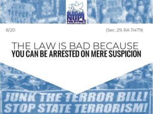 junk the terror bill in the Philippines, stop state terrorism!
