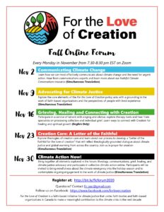 poster for fall forum on climate change
