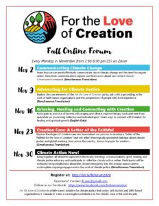 poster for fall forum on climate change