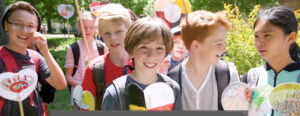 children in heart garden