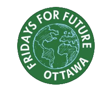 Fridays for Future Ottawa logo - a green circle with a world map