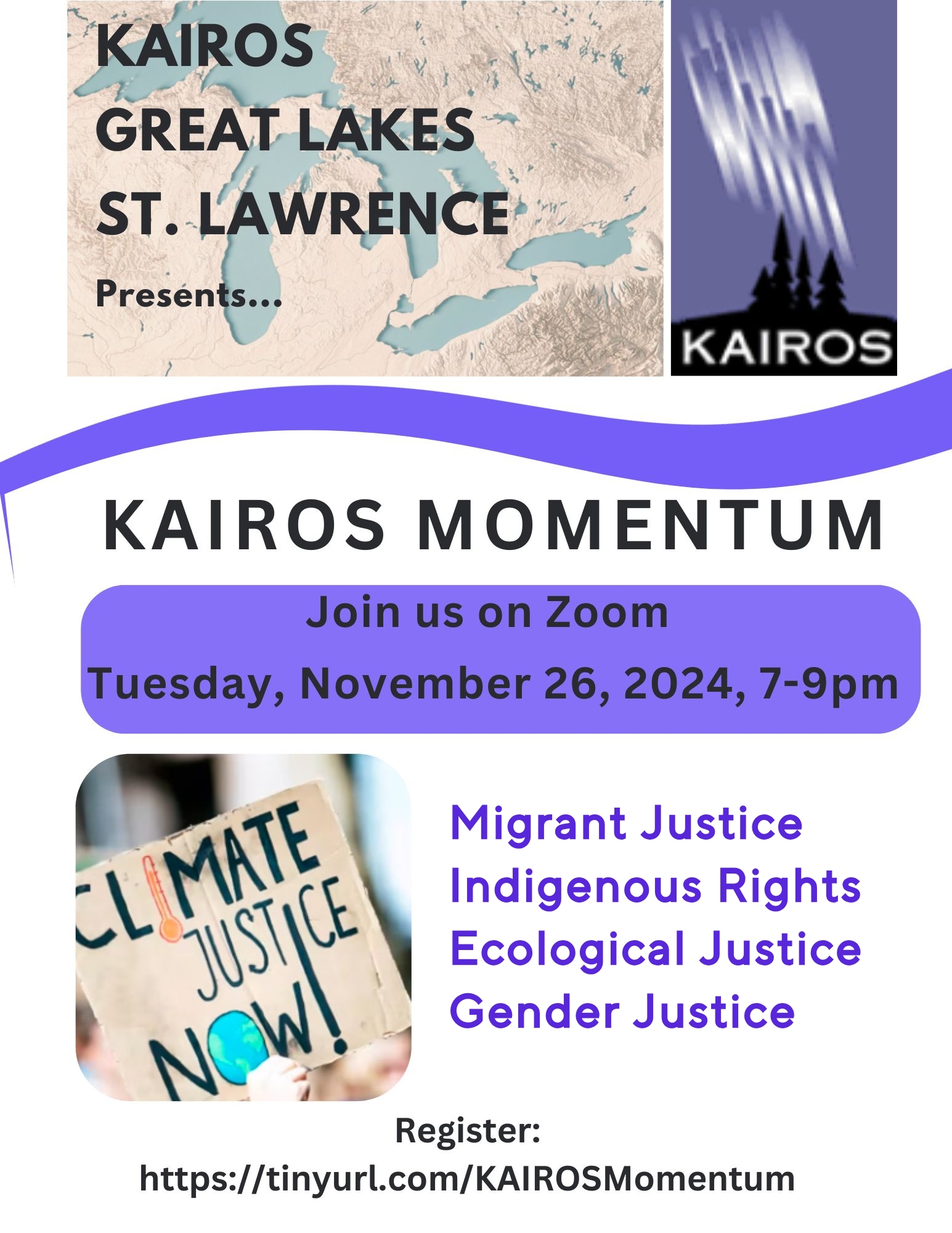 poster with image of a climate justice placard