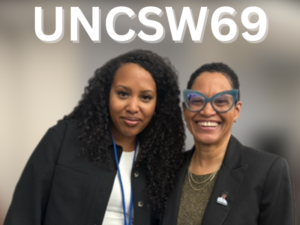 Leah Shifferaw (left) with Judge Carolyn H. Nichols at UNCSW69
